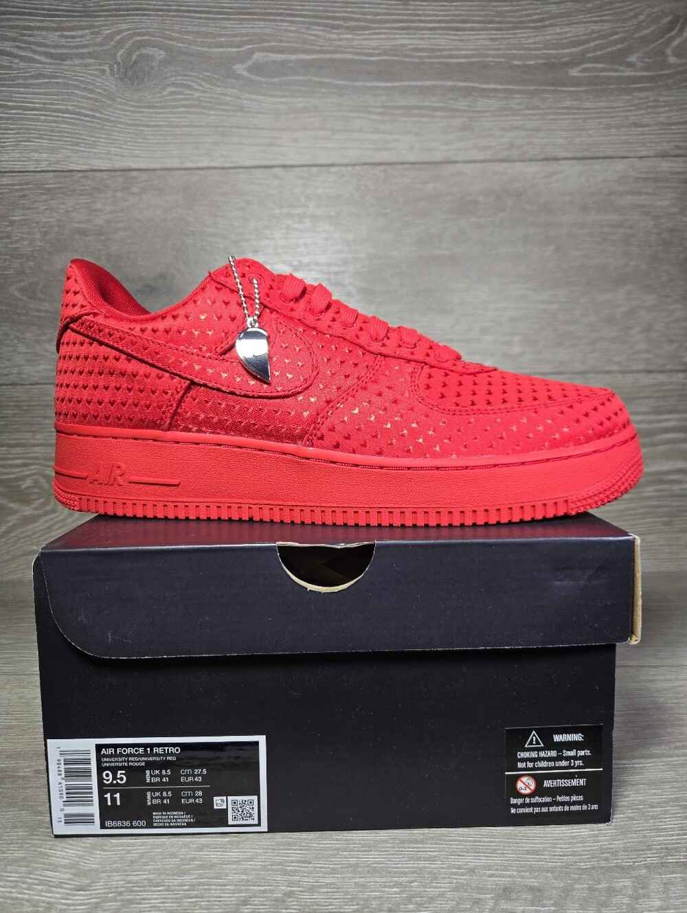 Nike Air Force 1 Retro Low Valentine’s Day 2026 Red IB6836-600 New Mens Size 9.5